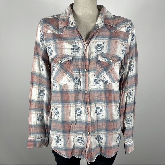 AE  vintage boyfriend shirt Aztec M - Picture 1 of 8
